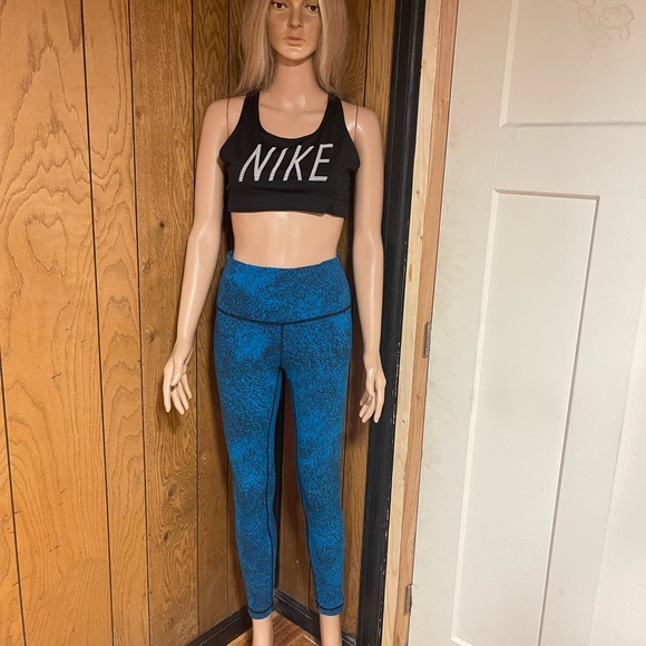 Lululemon" Wunder Under Pant III Luon Spray Jacquard shocking Blue Black - Picture 7 of 15